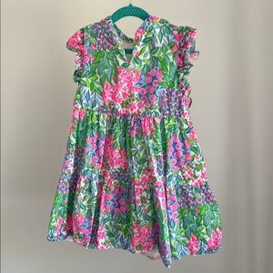 Lilly Pulitzer Floral Kids Dress - Green and Pink